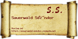 Sauerwald Sándor névjegykártya